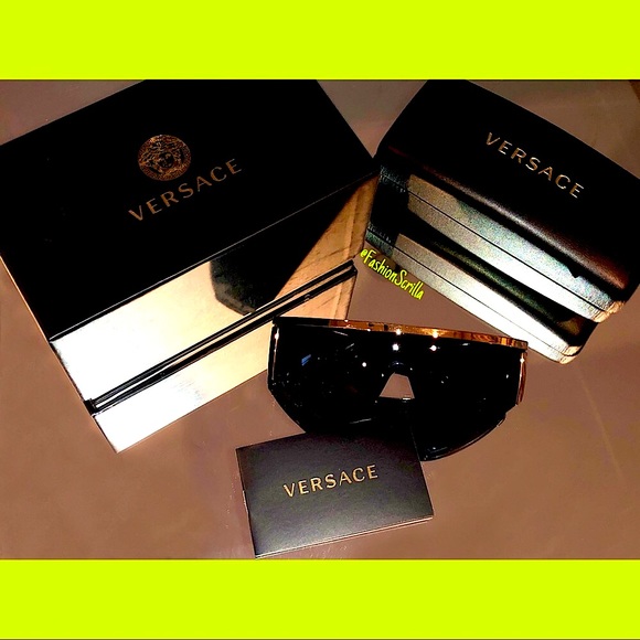 Versace Tribute Shield Sunglasses Mirrored XL - Picture 8 of 11